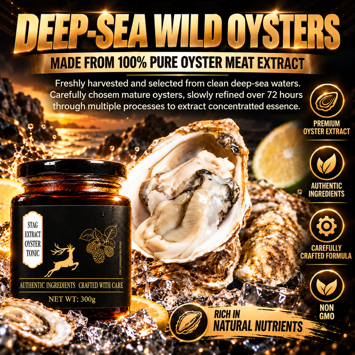 🔥 Stag Extract Oyster Tonic 🔥 Reignite Your Manly Power! ⚡ Boost Vitality, Support Stamina & Confidence-8RH7