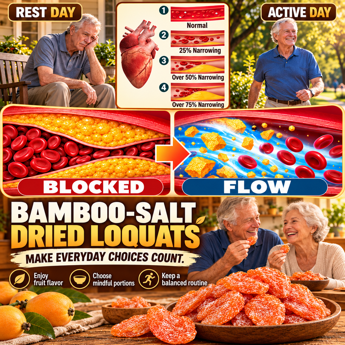 🩸⚠️ Watching Your Blood Sugar & Cholesterol? 🍊🌿 Bamboo Salt Dried Loquat – Rethink Your Daily Snack Choices! 🛒✨