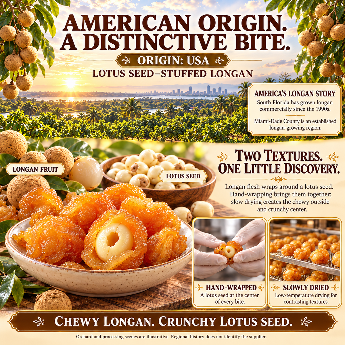 🍯 Golden Longan Stuffed with Lotus Seed 🍯 Natural Dried Fruit Snack, No Added Sugar, Chewy & Nutritious-8RH7